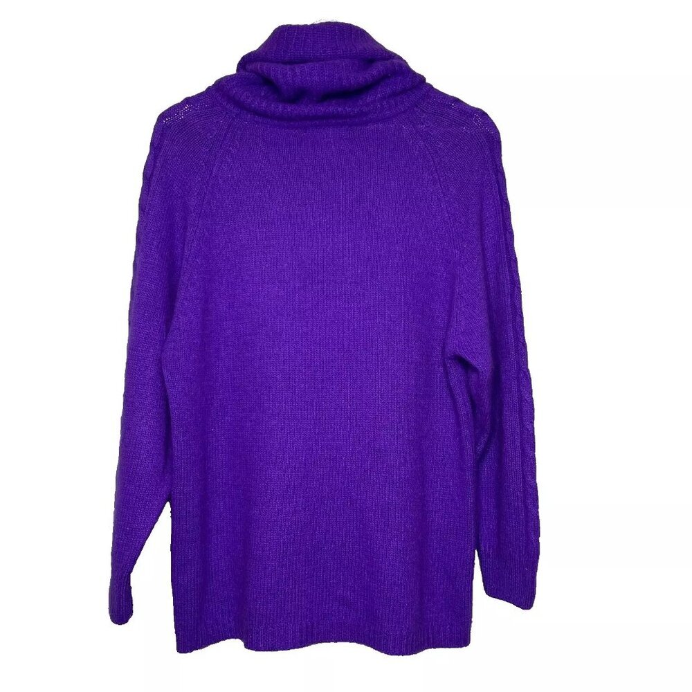 E.M.T. Women Sweater VTG Cowl Neck Silk Angora Knit Fall 80s 90s Luxury Cottage - Picture 3 of 6